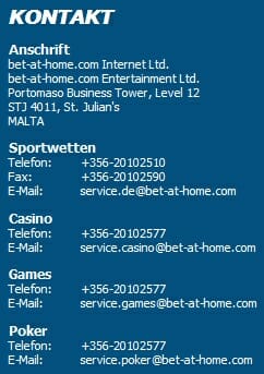 Bet-at-Home Kontakt