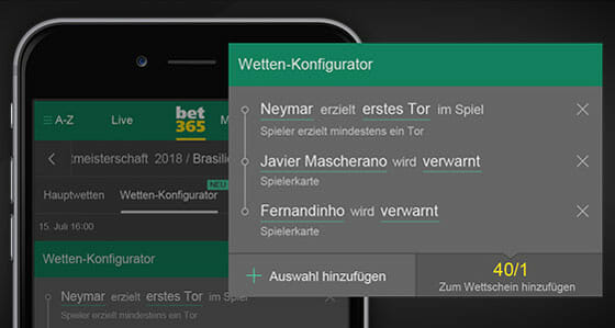 bet365 App Wetten Konfigurator