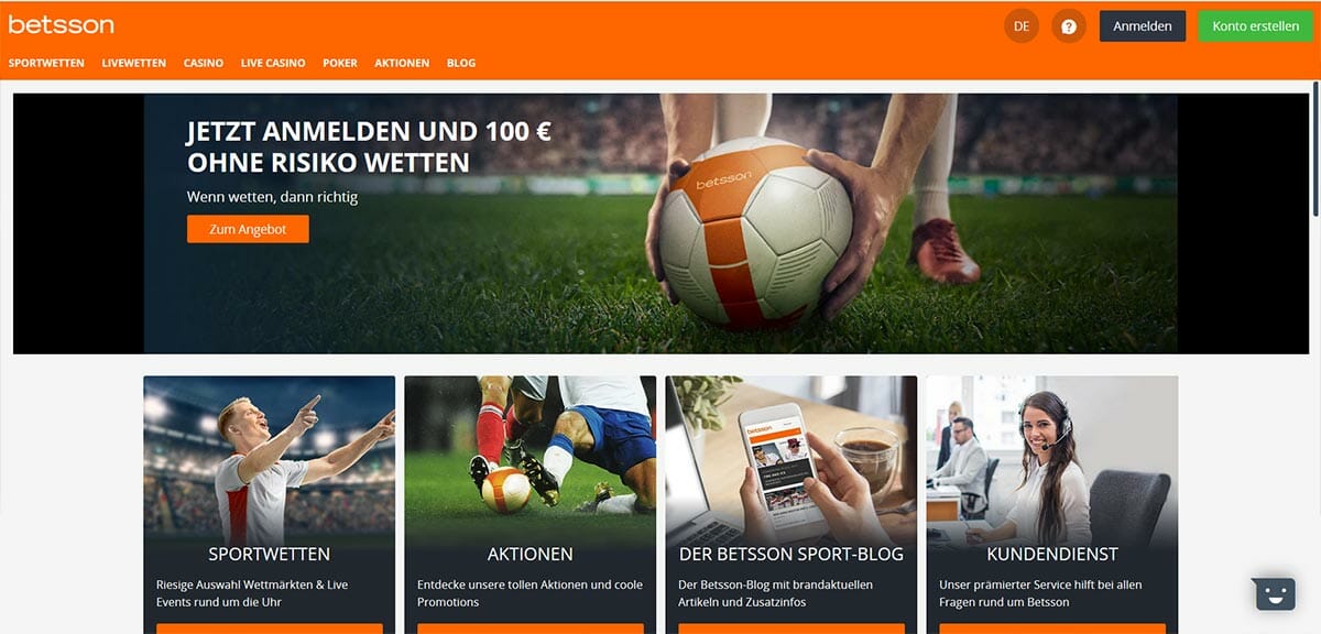 betsson Sportwetten Vorschau Start