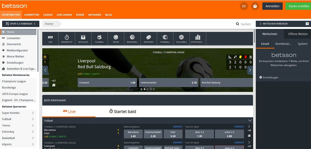 betsson Sportwetten Vorschau Wetten