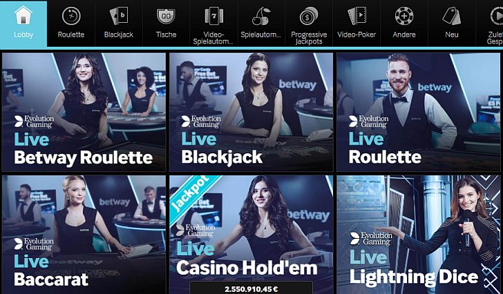betway live casino