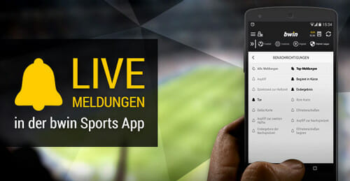 bwin App Live Meldungen