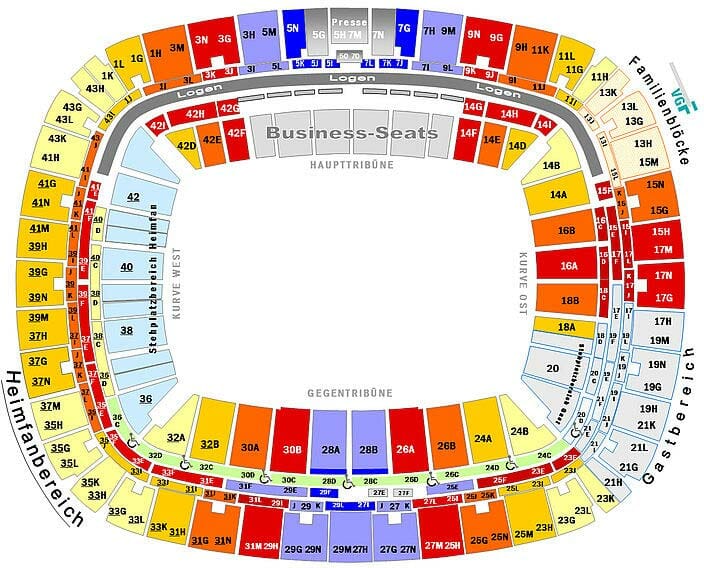 Stadionplan Frankfurt