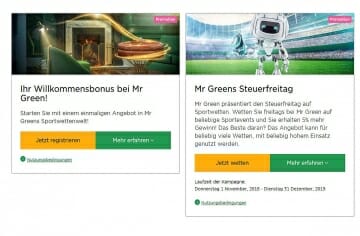 Mr Green Bonus Angebote