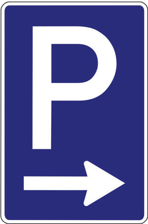 Stadion Guide Parkplatz Schild