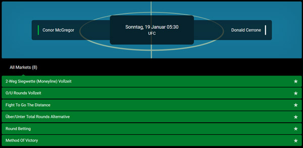 UFC Wetten McGregor Kampf